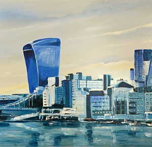 'City Blues' original metal artwork of London