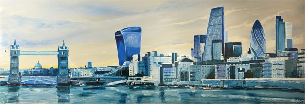 'City Blues' original metal artwork of London