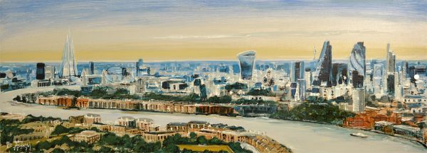 'Winding through the City' original metal artwork