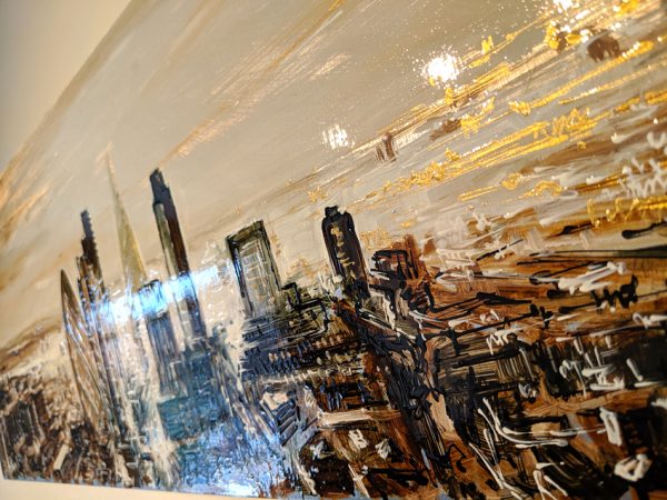 'Downtown Dusk revisited' original metal artwork - Image 2