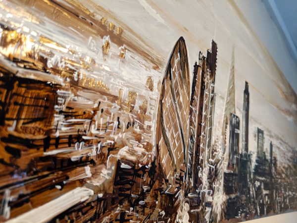 'Downtown Dusk revisited' original metal artwork - Image 3