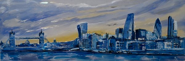 'City Blues 2', original metal artwork of London