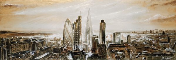 'Downtown Dusk' original metal artwork