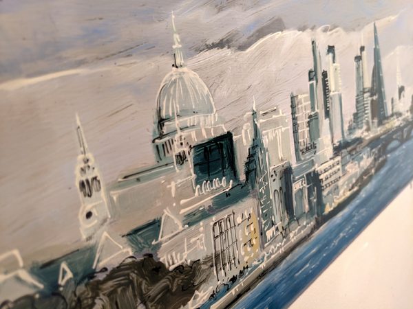 London Skyline - original mixed media on metal artwork - Image 2