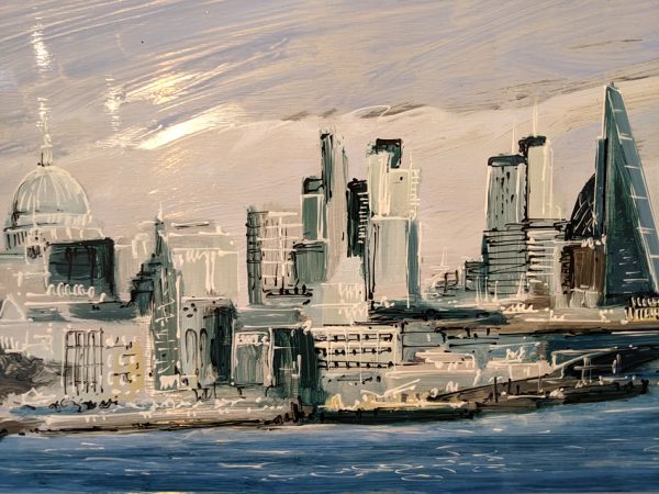 London Skyline - original mixed media on metal artwork - Image 3