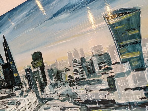 London landscape - Mixed media on metal artwork - Image 4