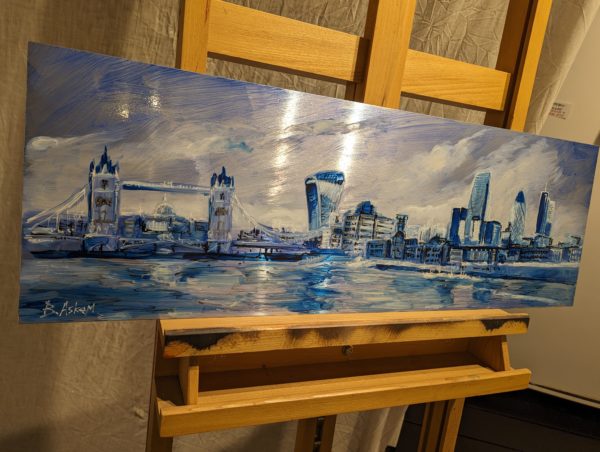'City Blues 2' original mixed media on metal - Image 4