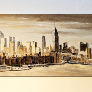 'Manhattan' original mixed media on metal