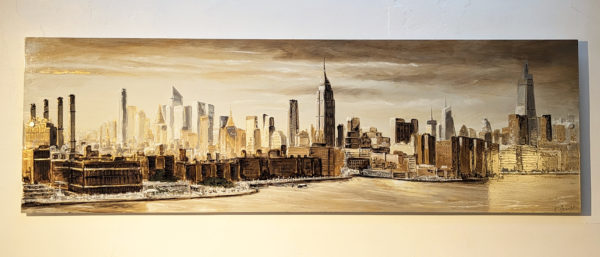 'Manhattan' original mixed media on metal